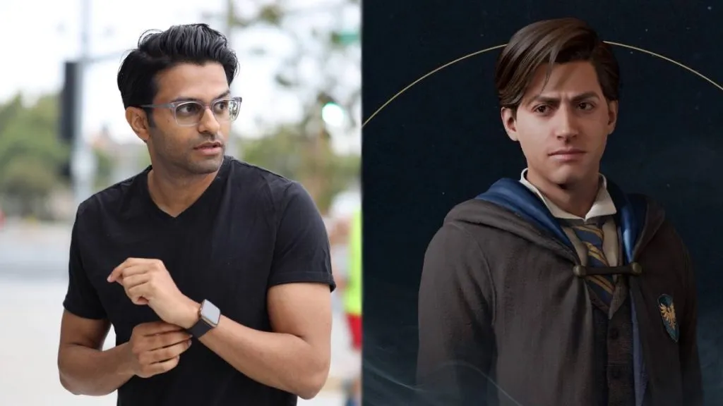 a picture of Asif Ali next to a picture of Amit Thakkar from Hogwarts Legacy