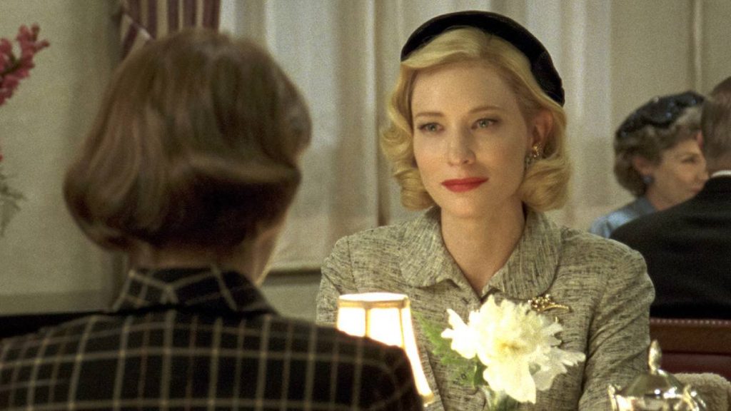 the actress Cate Blanchett in the movie Carol