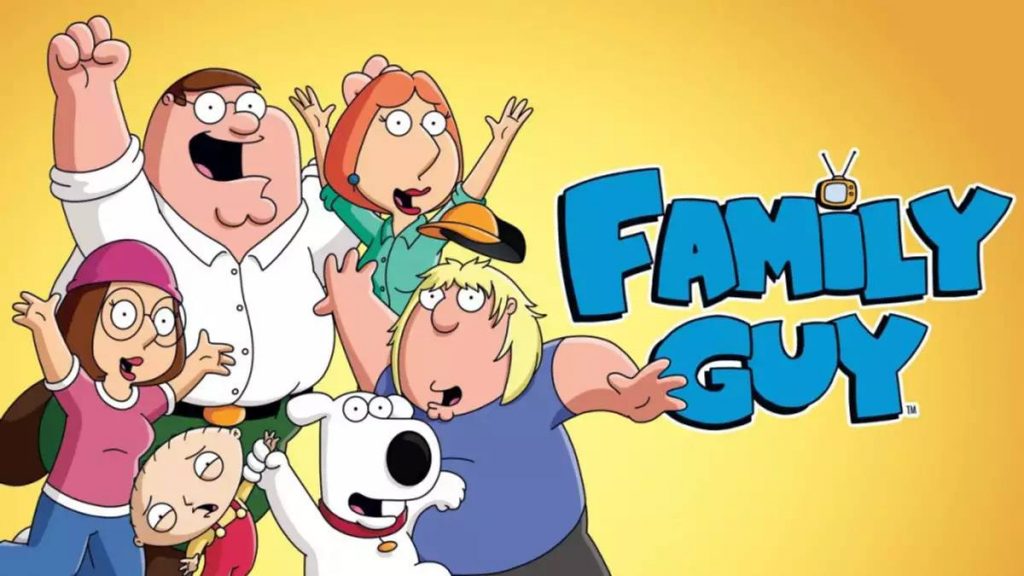the Family Guy logo next to its cast of characters