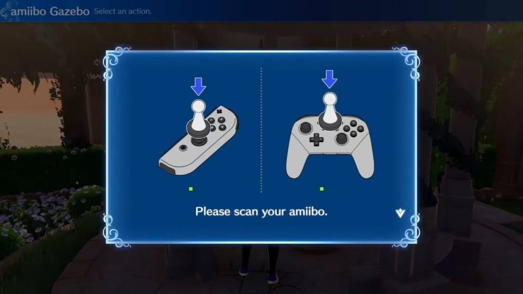 instructions on how to scan an amiibo in Fire Emblem Engage