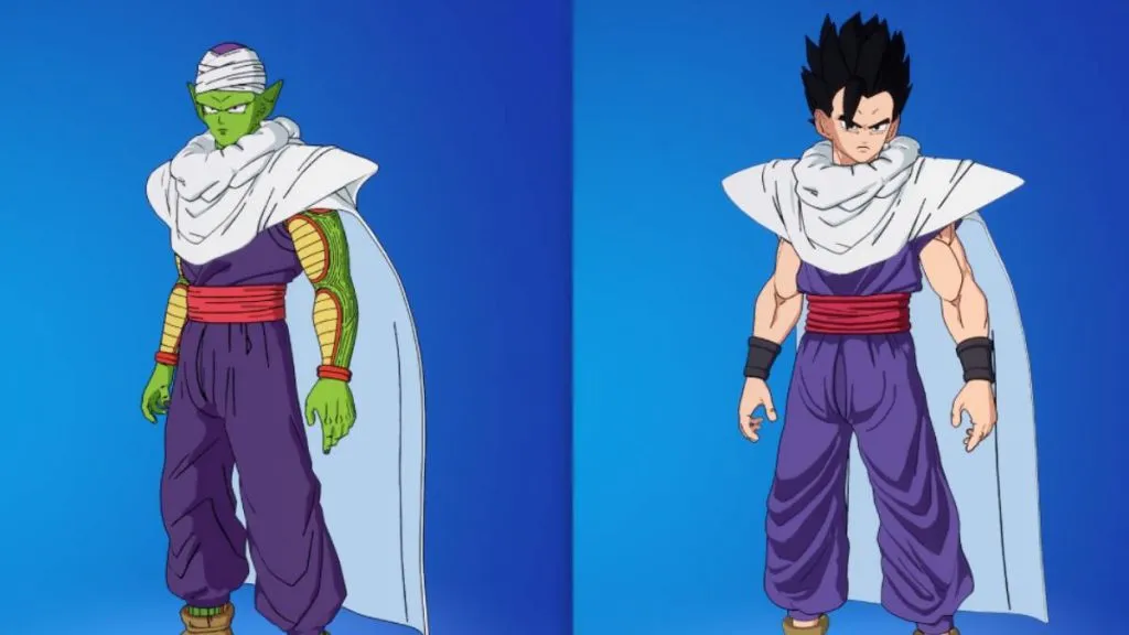 the Piccolo and Son Gohan outfits in Fortnite