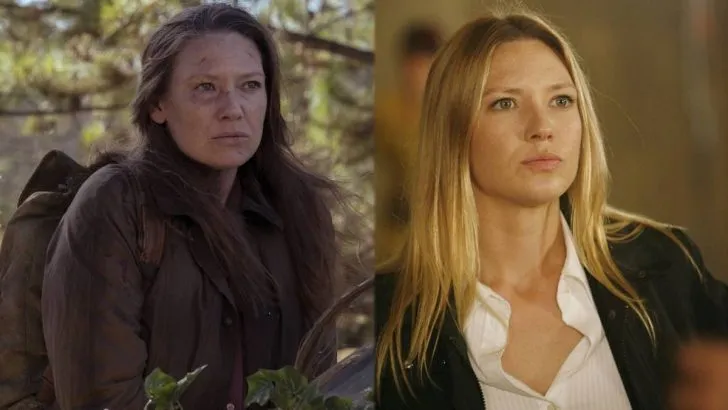 Anna Torv as Tess on the left and Anna Torv in Fringe on the right