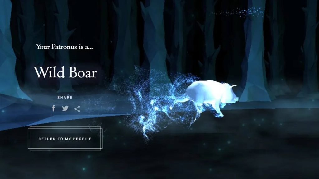 the boar Patronus from the Harry Potter Fan Club