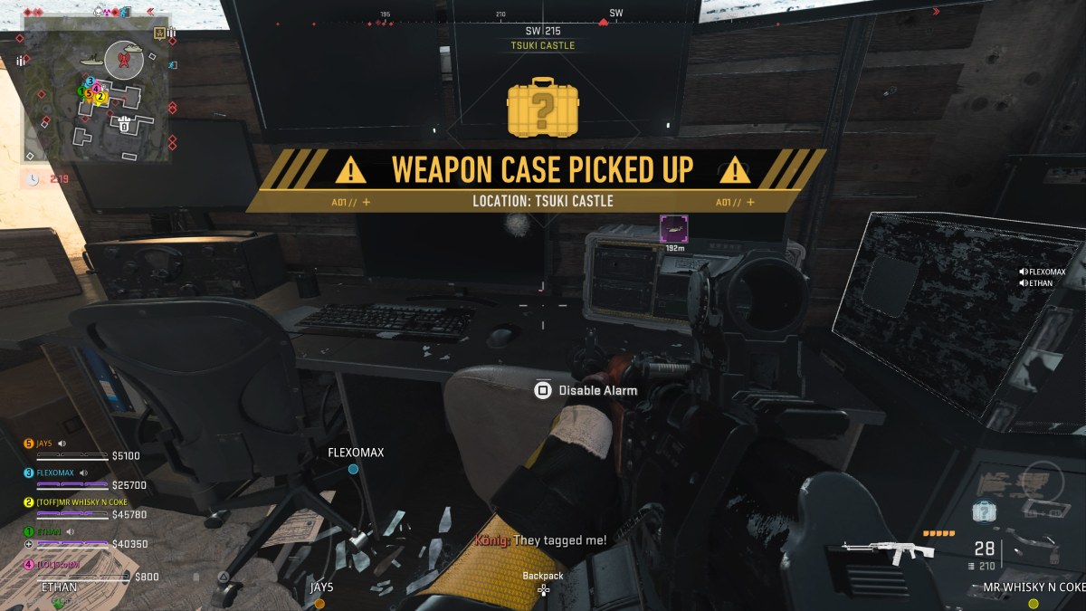 Weapon case and alarm