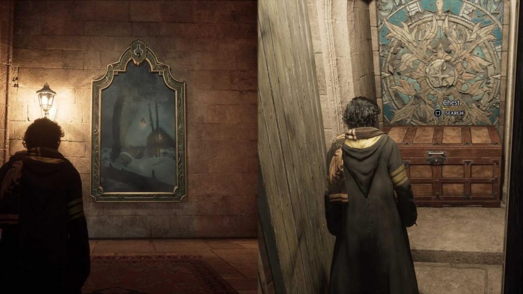 the painting and treasure behind it from the Cache in the Castle quest in Hogwarts Legacy