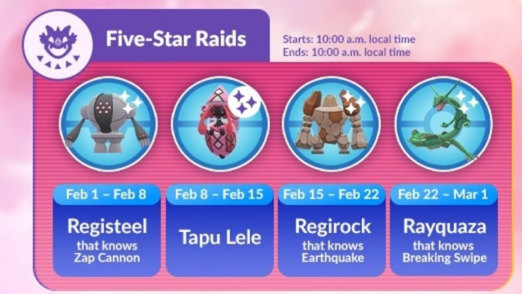 Pokemon GO February 2022 Legendary Raids