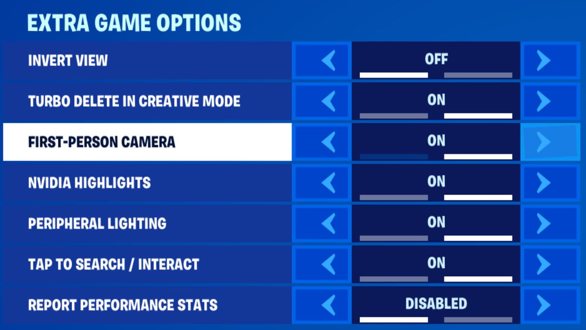 the Extra Options settings menu in Fortnite Save the World