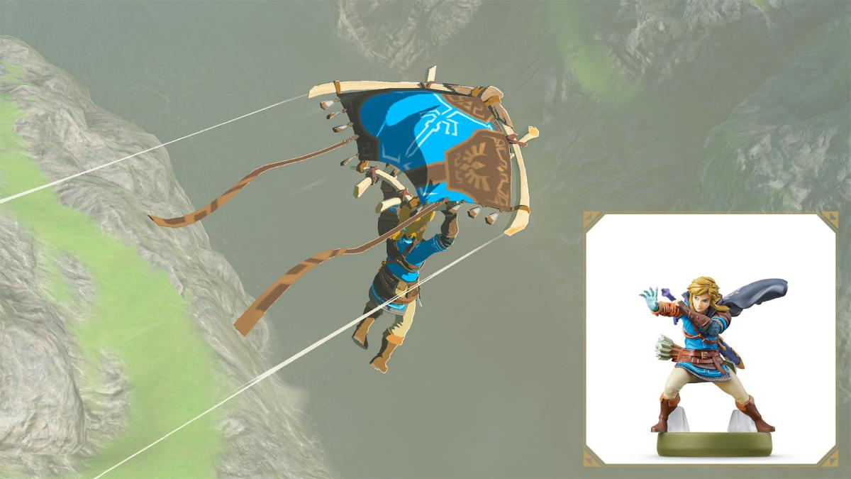 the unique paraglider skin reward from the Tears of the Kingdom Link amiibo