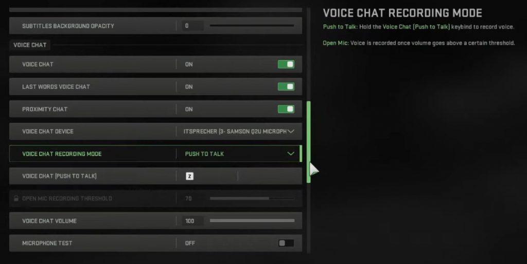warzone 2 voice chat settings