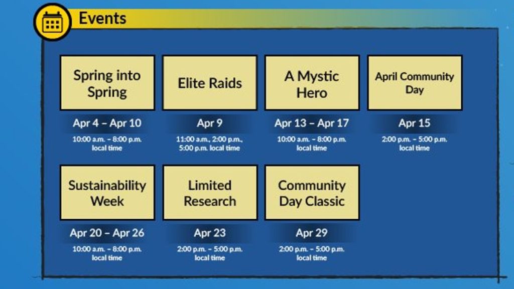 April 2023 Pokemon GO Events Schedule