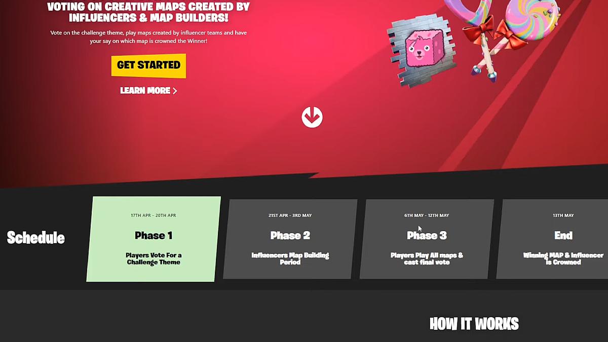 The phases to the Fortnite Creative Builders Challenge