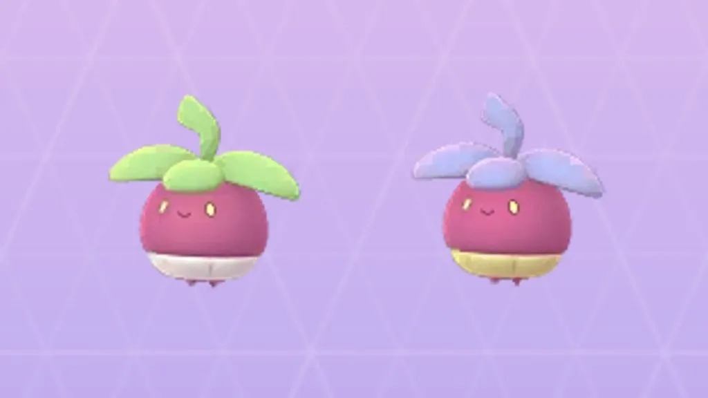 Normal and Shiny Bounsweet Pokemon GO