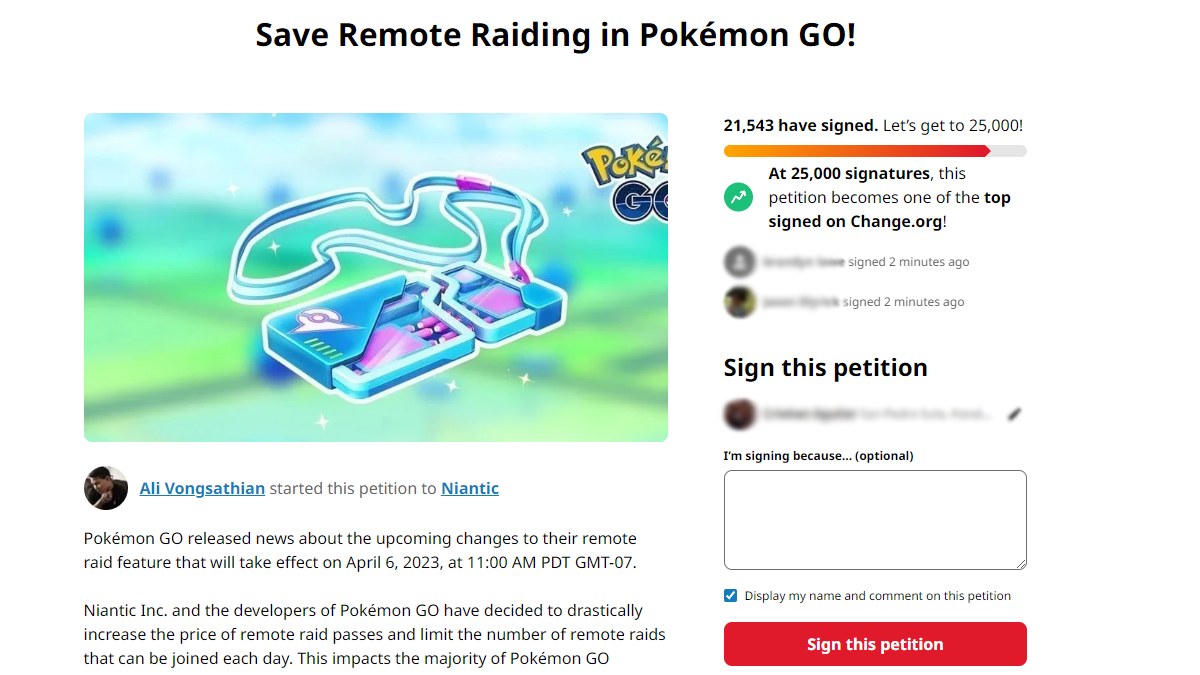 Pokemon GO Remote Raids Petition Change Org