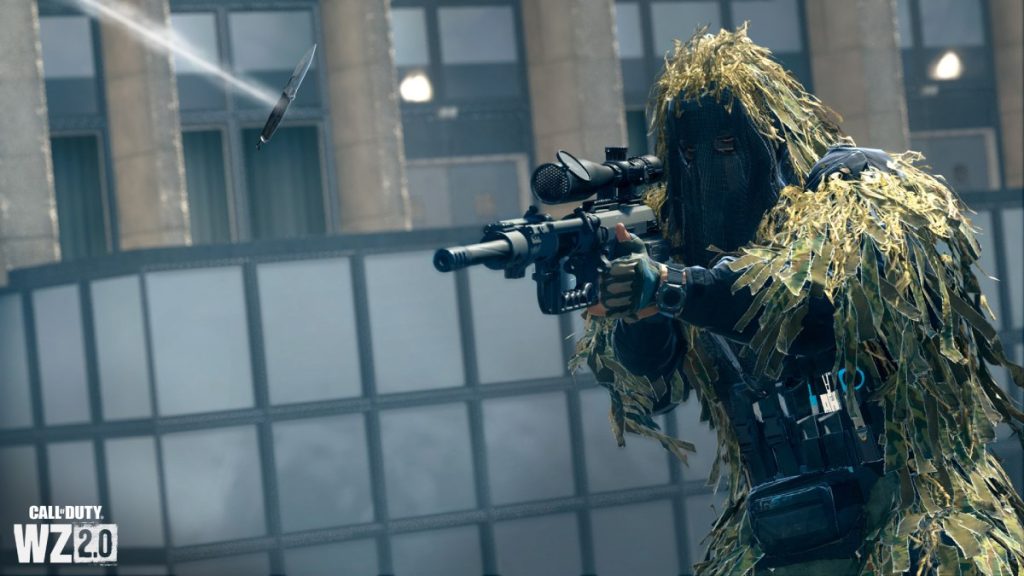 Warzone 2 sniper in a ghillie suit