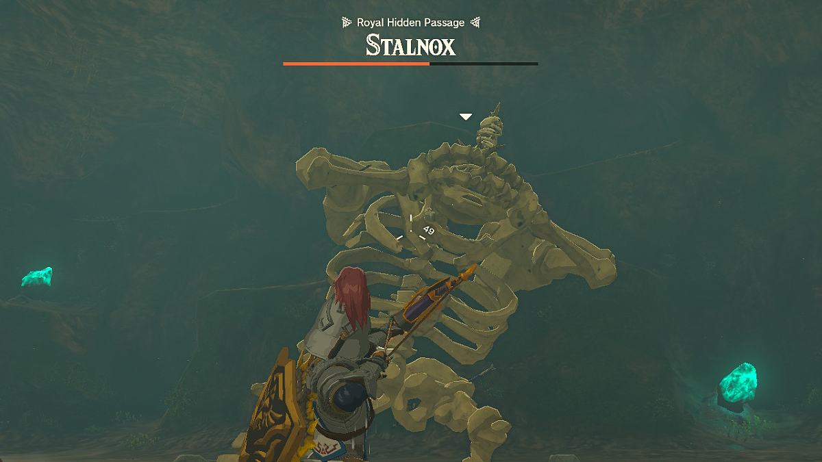 Link stunning a Stalnox in TOTK