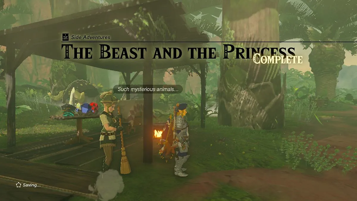 The beast and the princess side adventure completed TOTK
