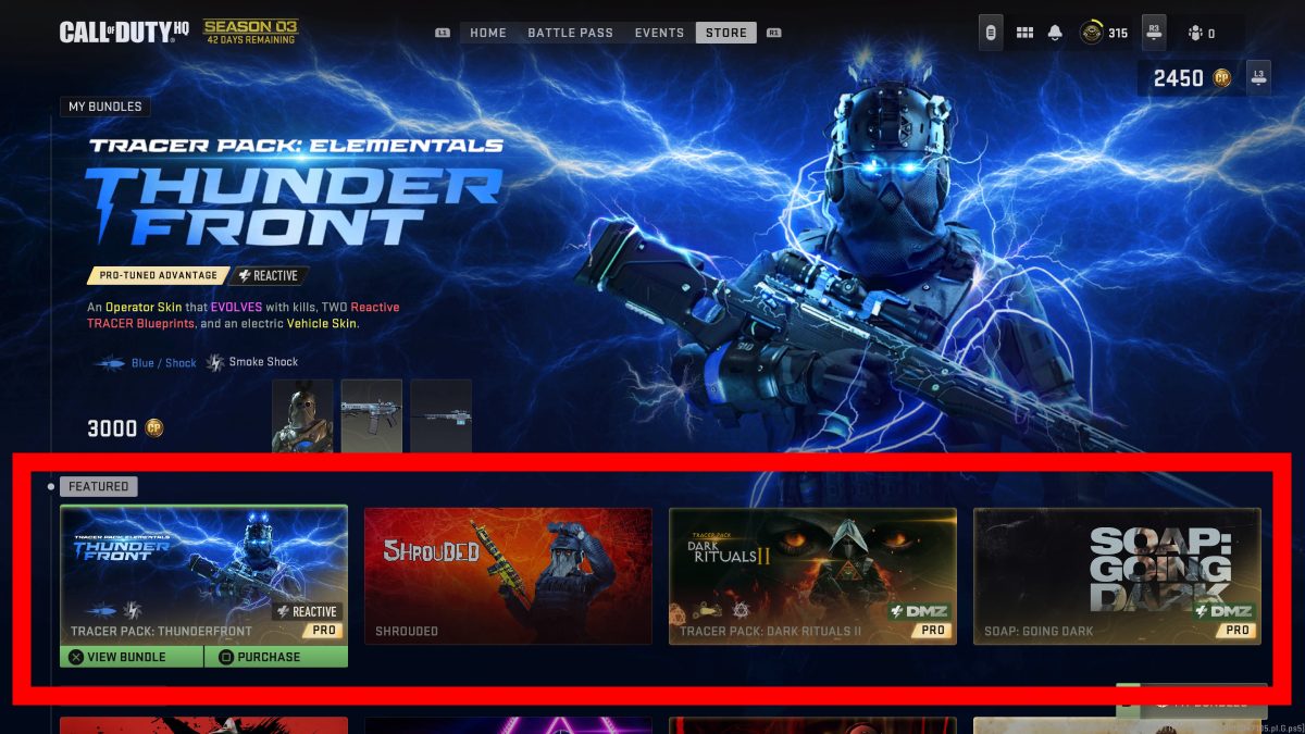 MW2 Warzone 2 Cod Store featured section