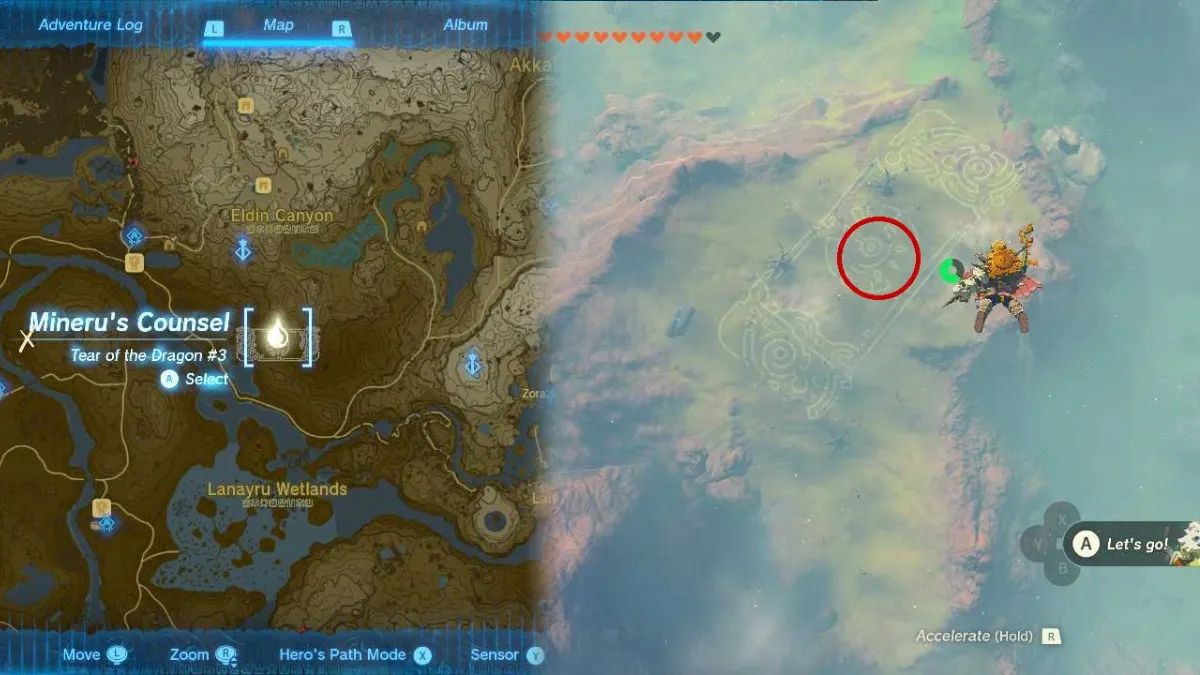 Dragon Tear 3 location Zelda TOTK Map