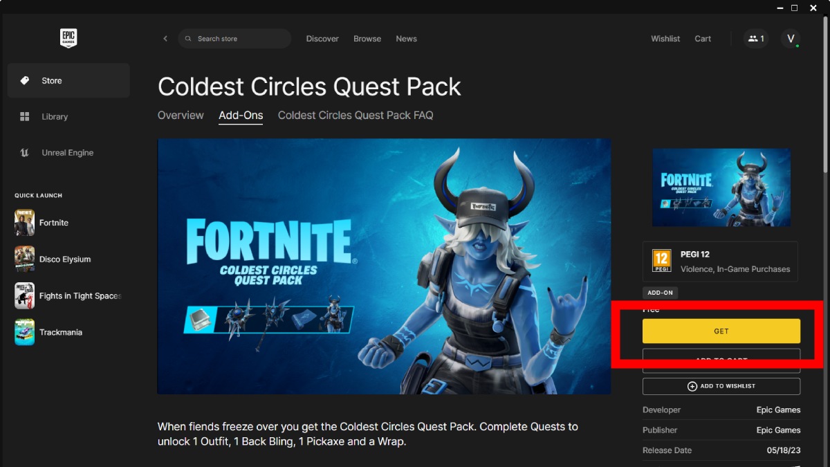 Coldest Circles Quest Pack in Epic Launcher