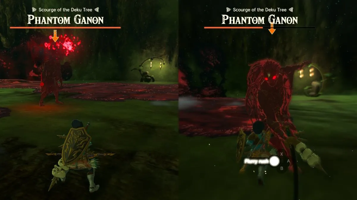 Link fighting Phantom Ganon in TOTK