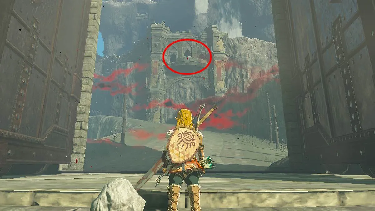 The Observation Room from outside Hyrule Castle in TOTK
