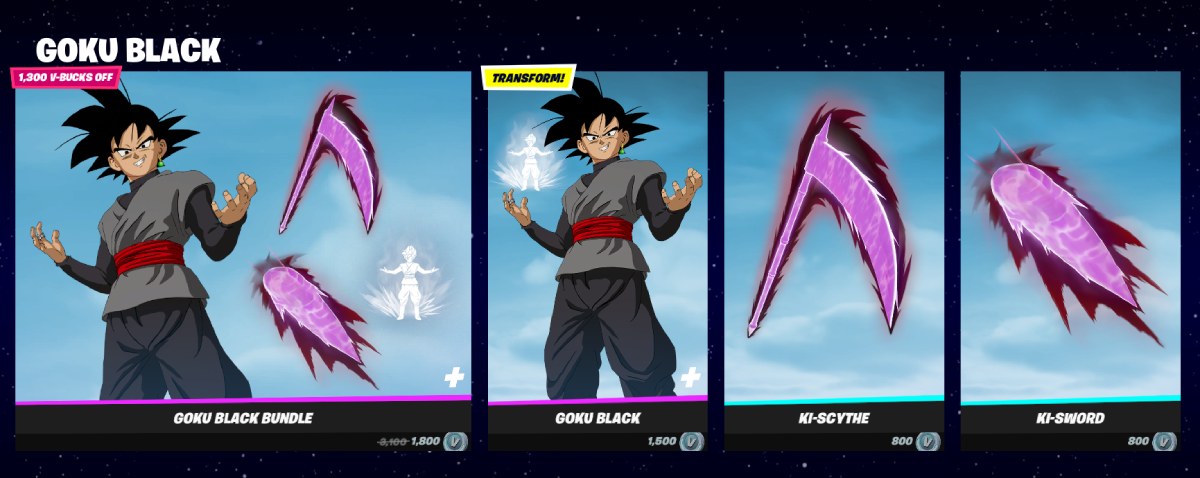 Goku Black in Fortnite Item Shop