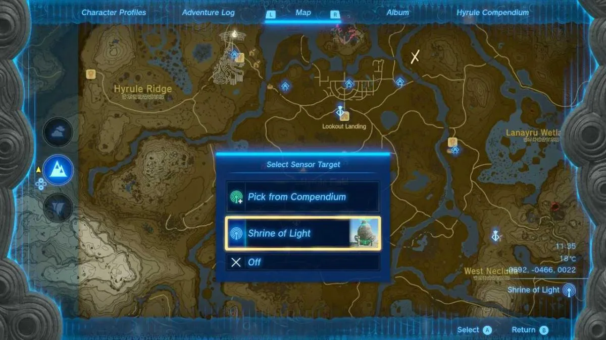 How to Change Sensor Target Zelda TOTK