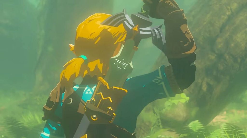 Link sheathing the Master Sword in Tears of the Kingdom
