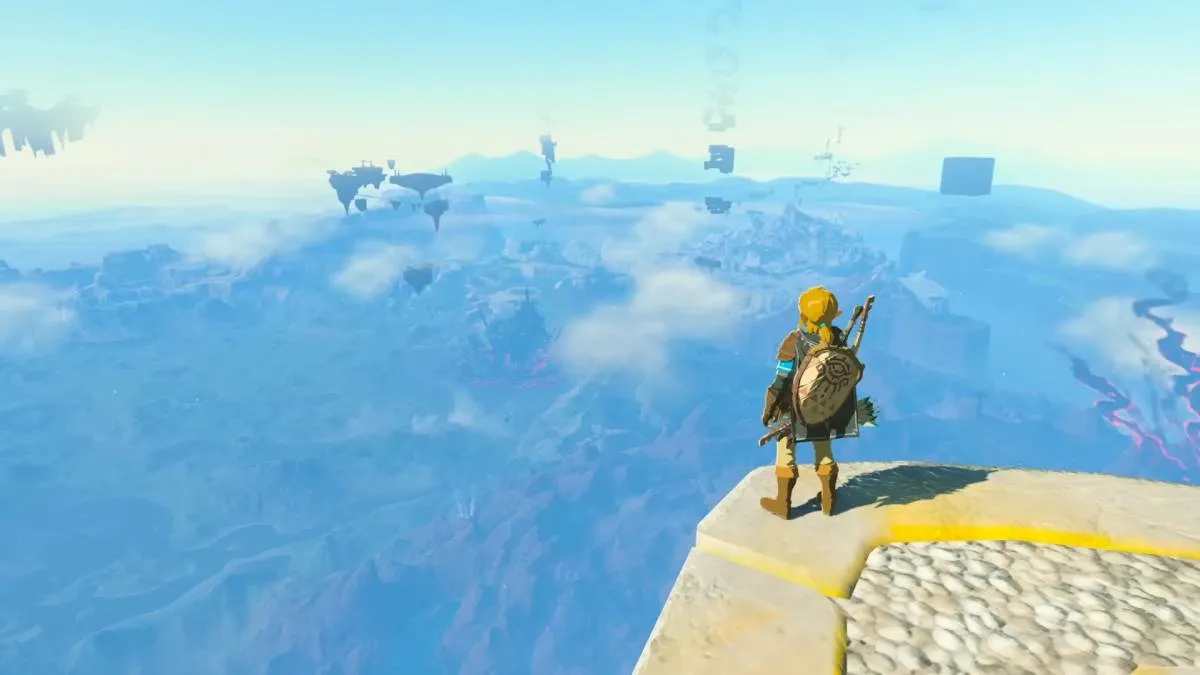 Link looking over Hyrule in Tears of the Kingdom