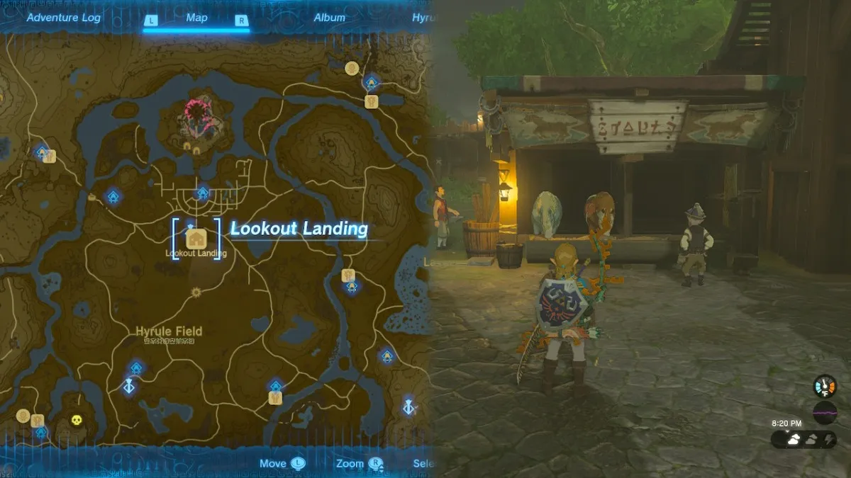 Lookout Landing Stable Location and Map Tears of the Kingdom
