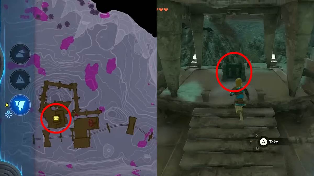 The location of the Miner's Trousers Chest in TOTK