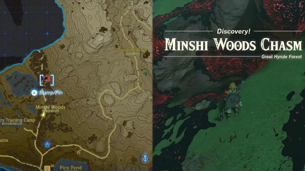 The location of the Minshi Woods Chasm