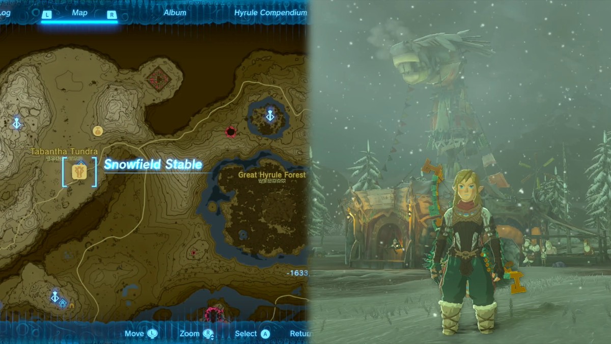Snowfield Stable Location and Map Tears of the Kingdom