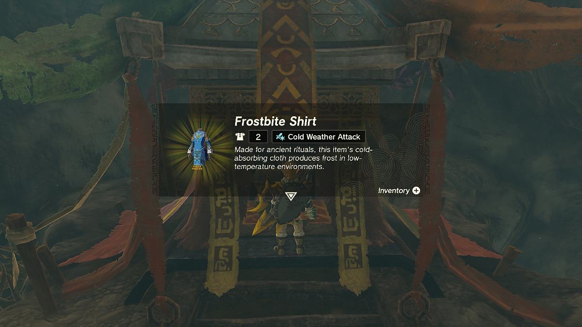 The Frostbite Shirt Armor in TOTK
