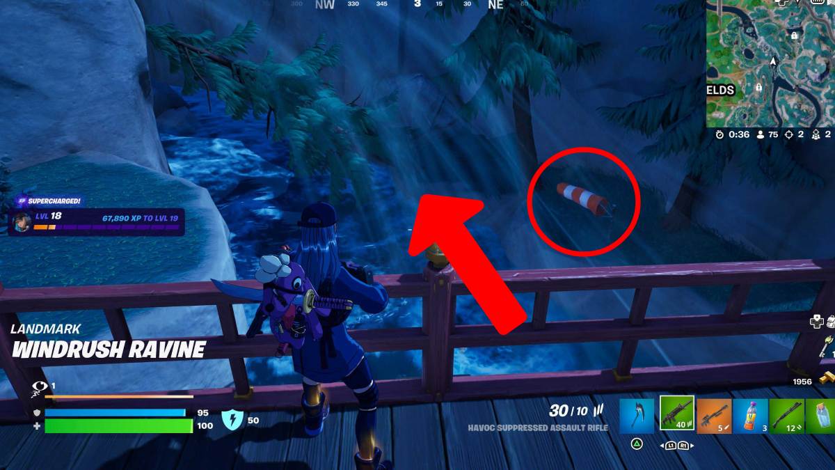 The wind tunnel at Windrush Ravine in Fortnite