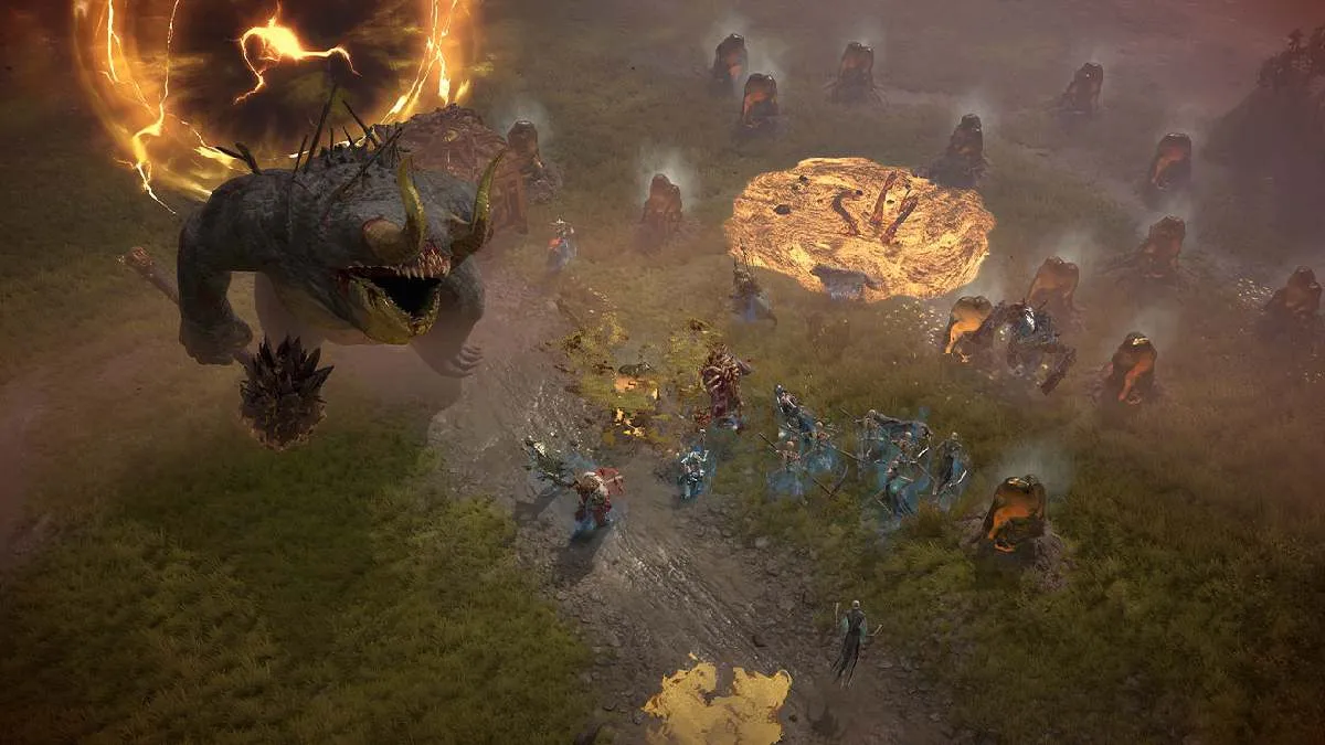 the player fighting a boss in Diablo 4