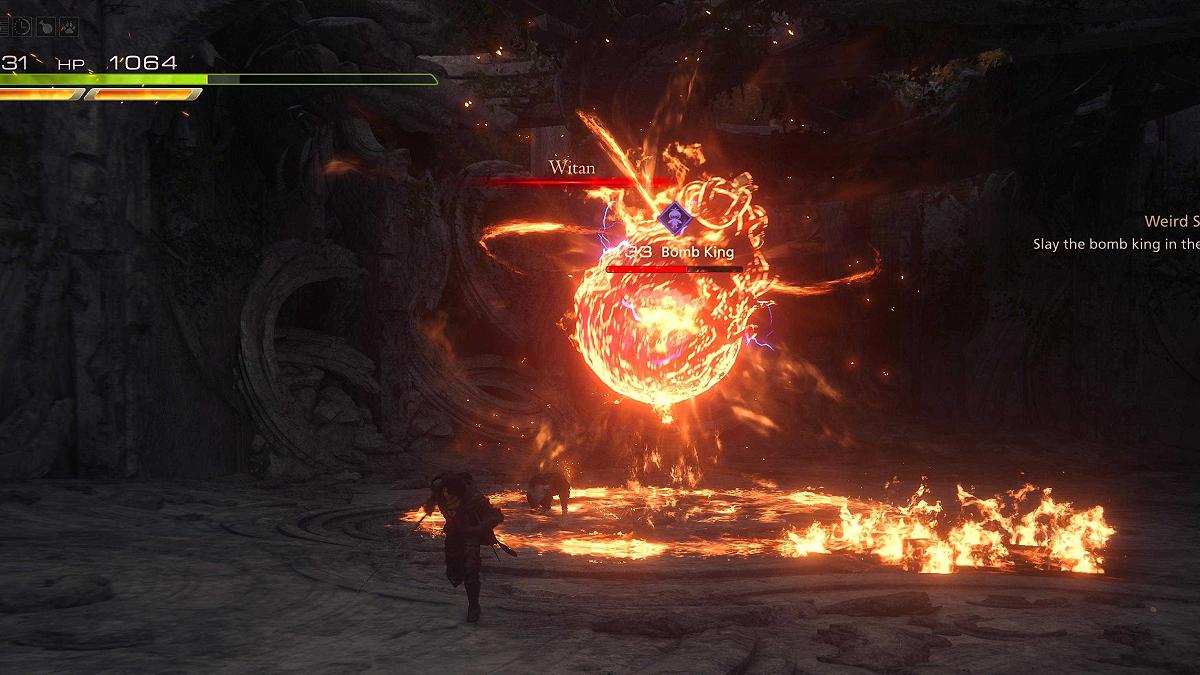 The Bomb King using its Witan attack in FF16