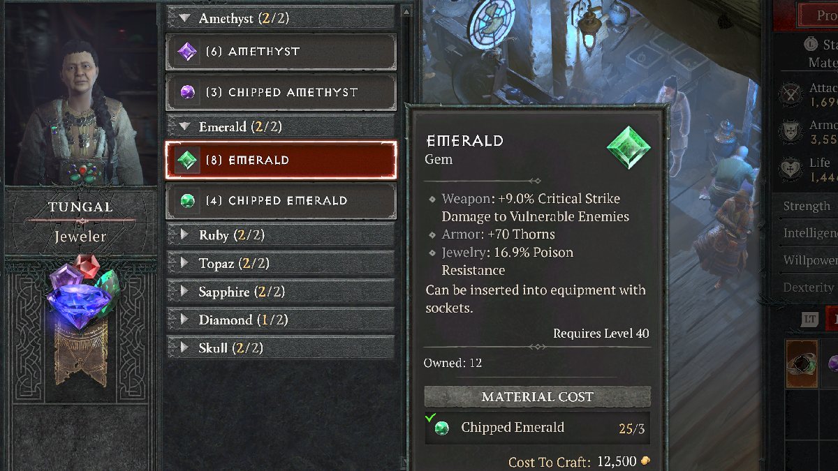 Emerald Diablo 4 Jeweler