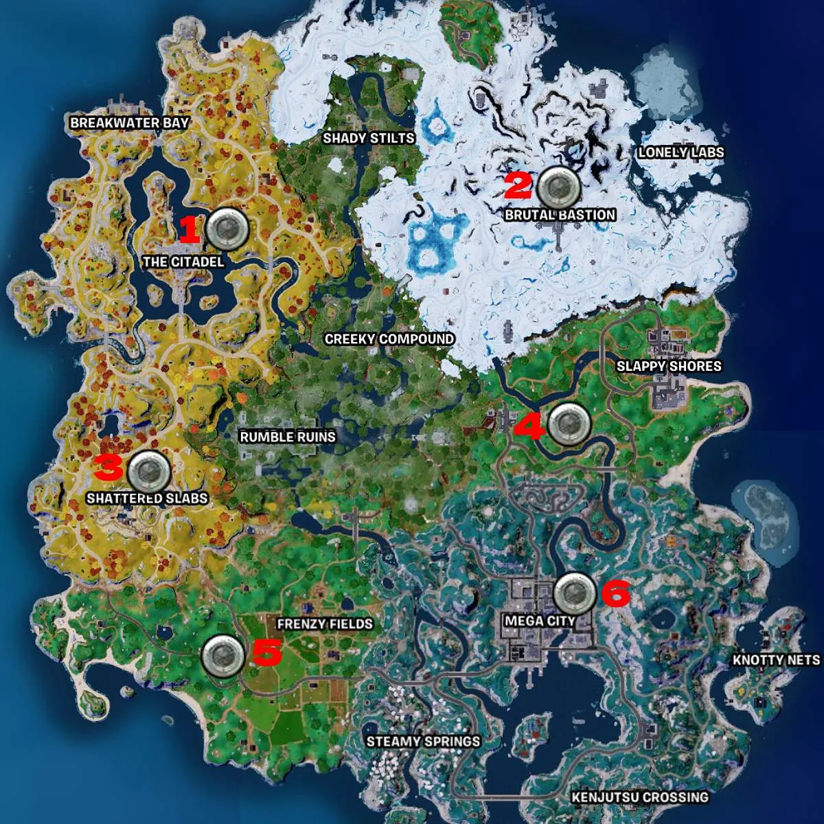 The location of every Vault in Fortnite Chapter 4 Season 3