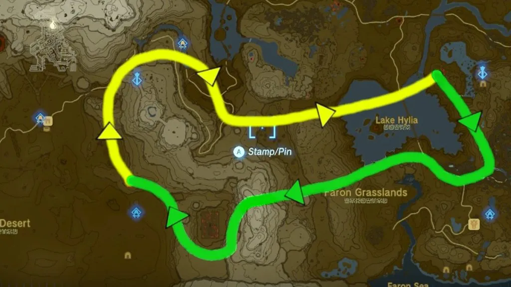 Farosh Dragon Path Map Zelda TOTK