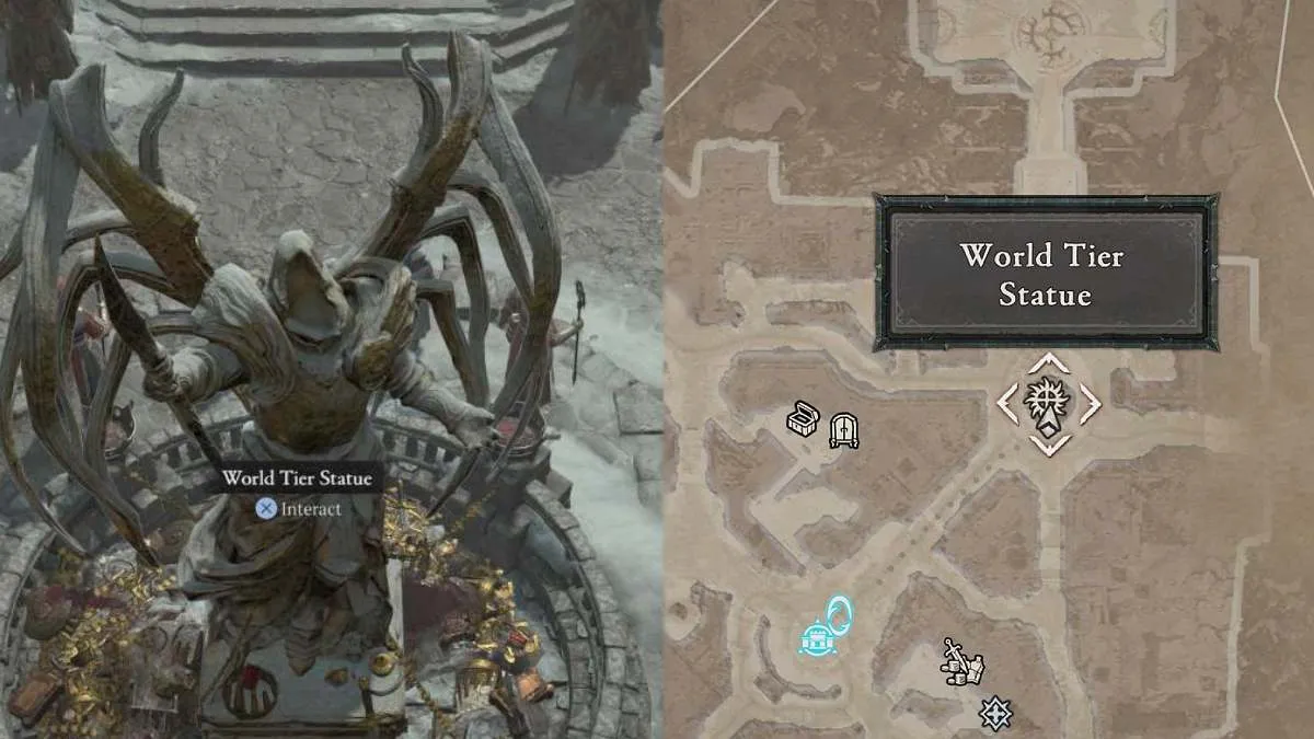 The World Tier Statue in Diablo 4