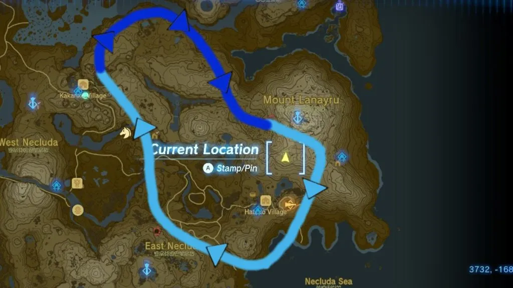Naydra Dragon Path Map Zelda TOTK