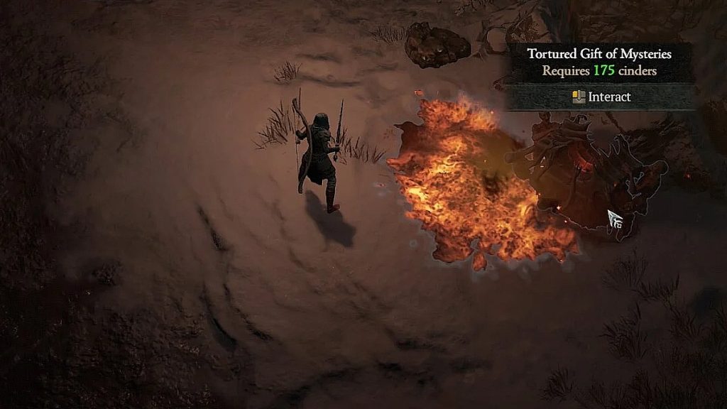 A Tortured Gift of Mysteries inside of a Helltide-affected area in Diablo 4