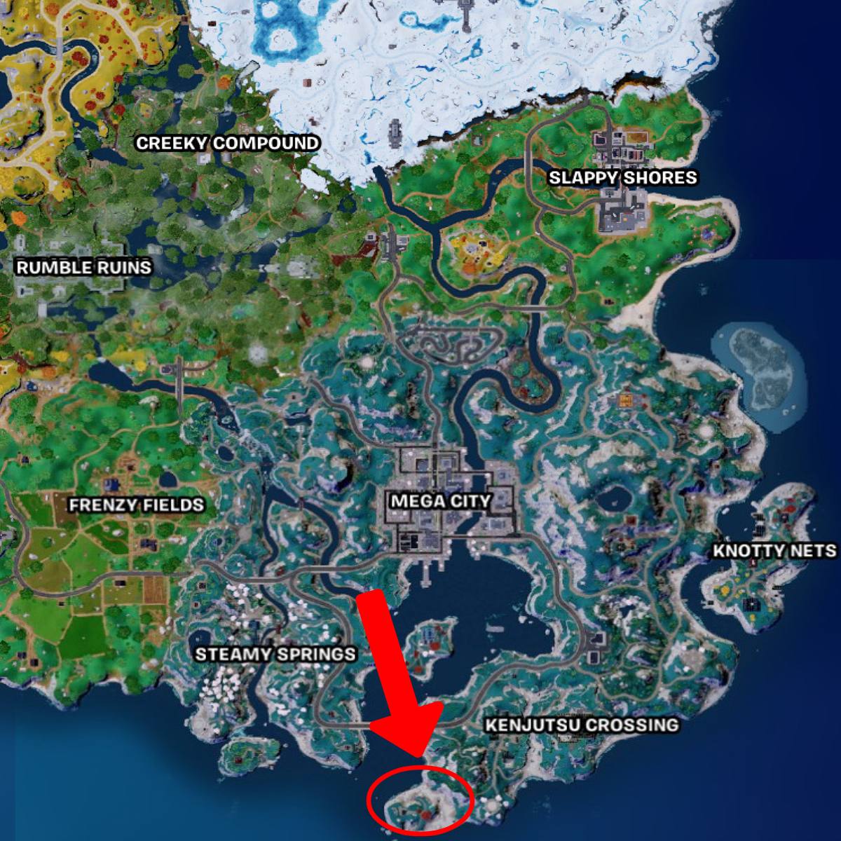 The location of Stones in Fortnite