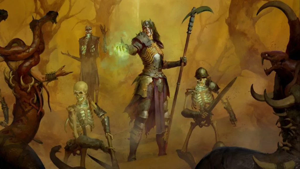 Necromancer concept art in Diablo 4