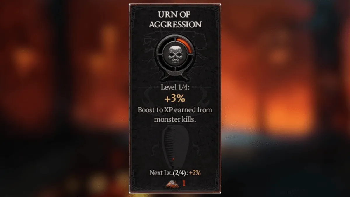Urn of Aggression Season Blessing in Diablo 4's Season 1
