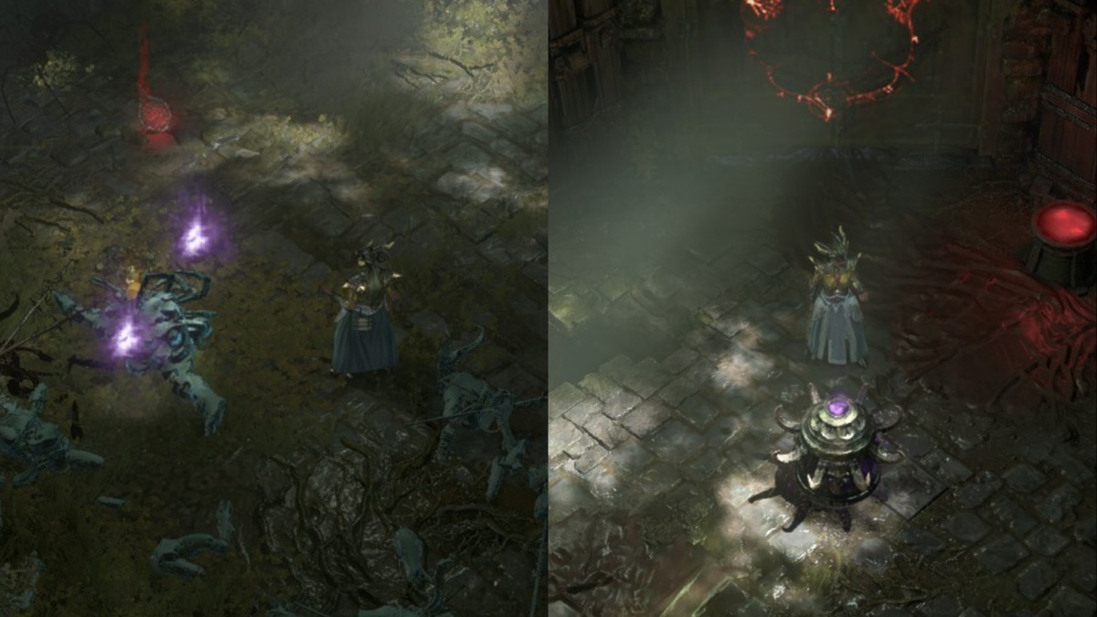 Collecting Animus and depositing into the Animus Urn for the Oldstones Dungeon objective in Diablo 4