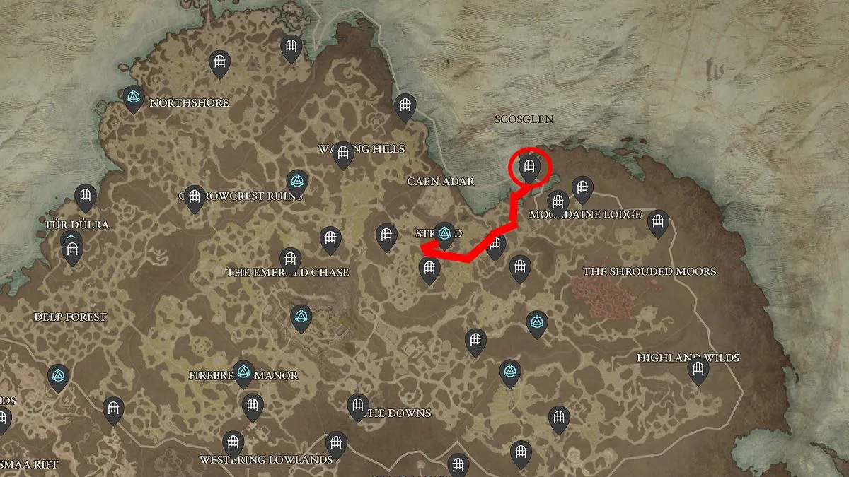 The map to Mariner's Refuge in Diablo 4