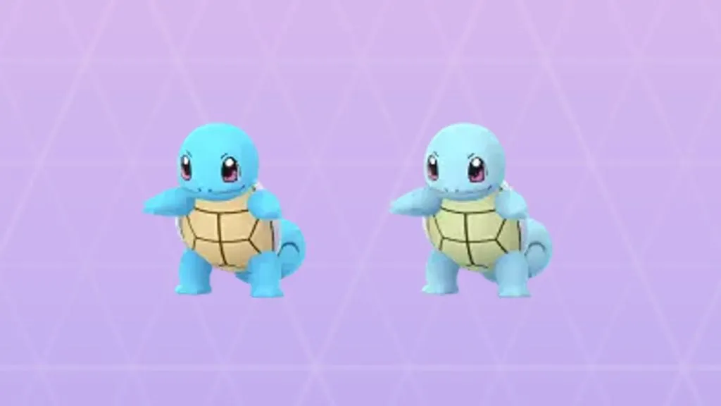 Normal and Shiny Squirtle Pokemon GO