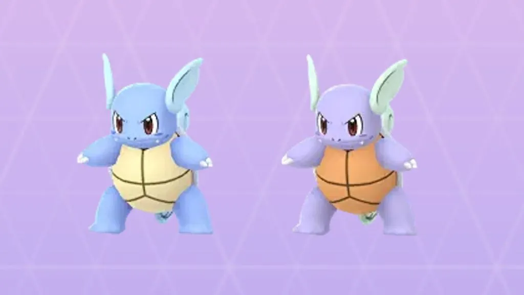 Normal and Shiny Wartortle Pokemon GO